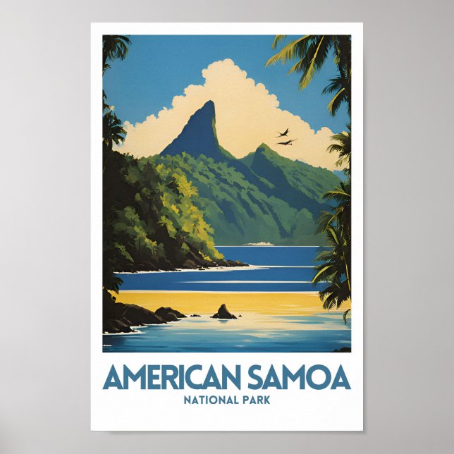 American Samoa National Park Minimal Travel Poster (Front)