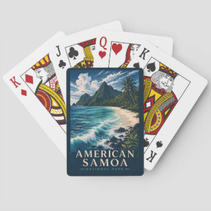 American Samoa National Park Modern Woodblock Poker Cards