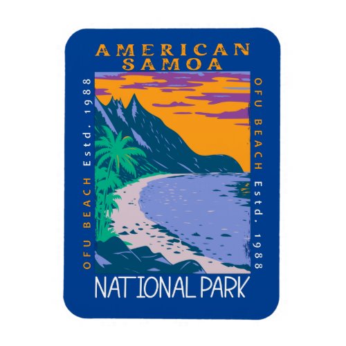 American Samoa National Park Ofu Beach Distressed  Magnet