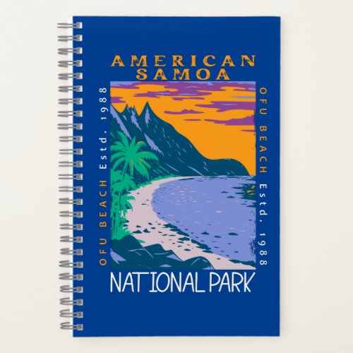 American Samoa National Park Ofu Beach Distressed  Notebook