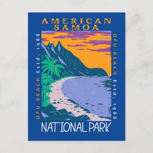 American Samoa National Park Ofu Beach Distressed Postcard