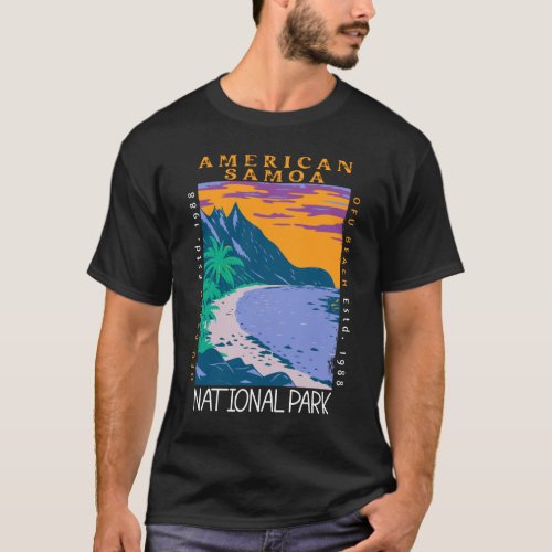 American Samoa National Park Ofu Beach Distressed T_Shirt