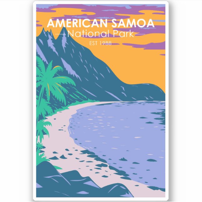 American Samoa National Park Ofu Beach Sticker (Front)
