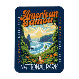 American Samoa National Park Retro Distressed Magnet