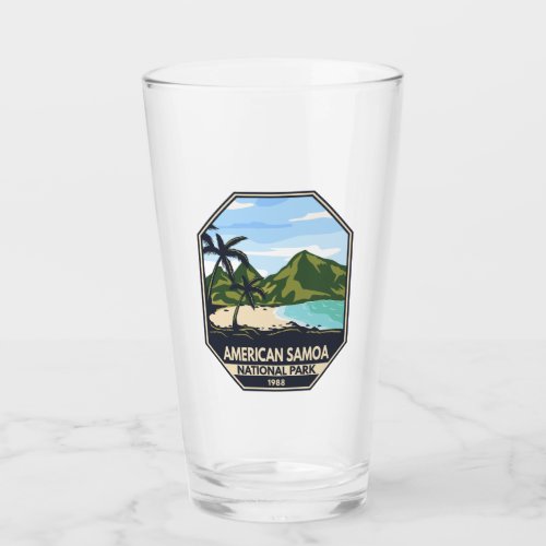 American Samoa National Park Retro Emblem Glass