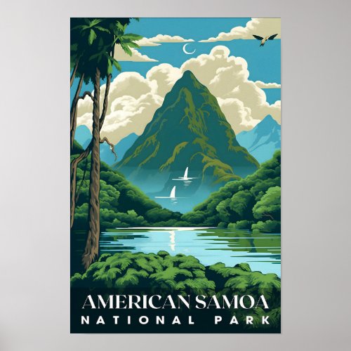 American Samoa National Park Travel Nature Forest Poster