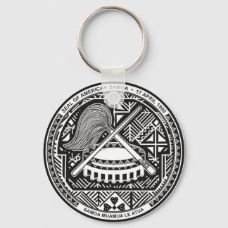 American Samoa Official Coat Of Arms Heraldry Symb Keychain