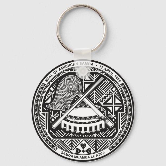 American Samoa Official Coat Of Arms Heraldry Symb Keychain (Front)