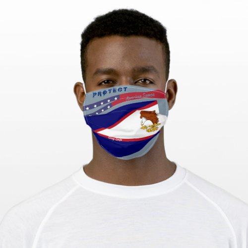 American Samoa on Cool Grey Adult Cloth Face Mask