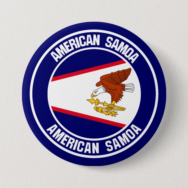 American Samoa Round Emblem Button (Front)