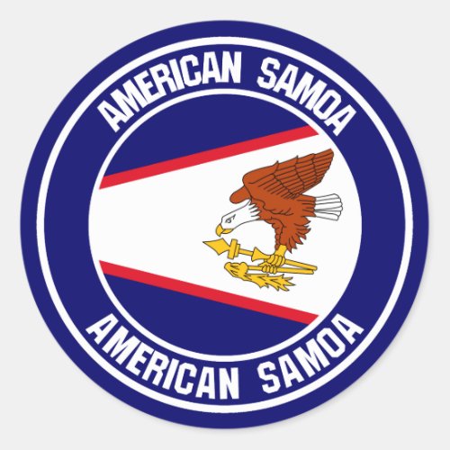 American Samoa Round Emblem Classic Round Sticker