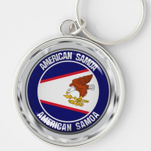 American Samoa Round Emblem Keychain