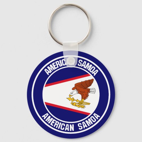 American Samoa Round Emblem Keychain