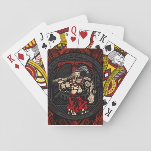 American Samoa seal tribal design Poker Cards
