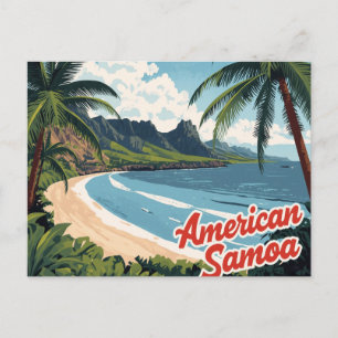 American Samoa Tropical Beach Art Postcard