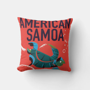 American Samoa Vintage Travel poster Throw Pillow
