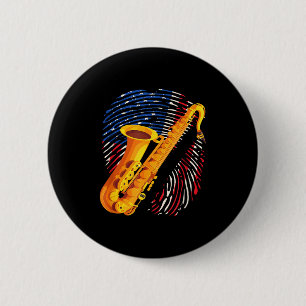 American Saxophone Player Saxophonist Jazz Band Me Button