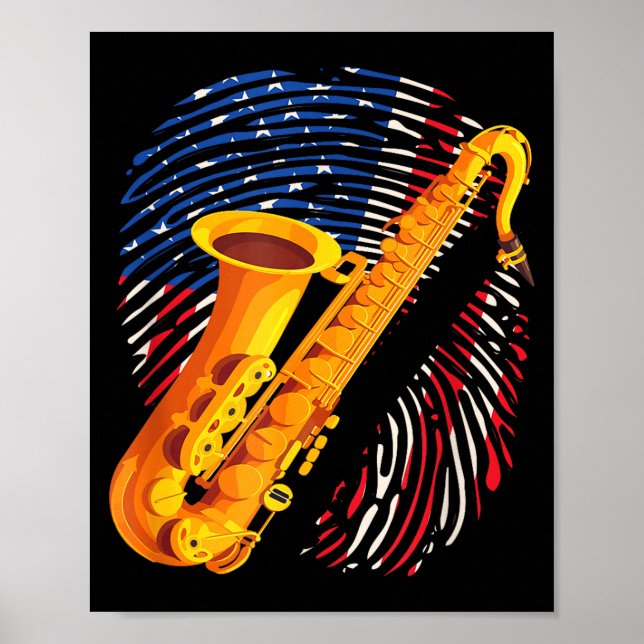 American Saxophone Player Saxophonist Jazz Band Me Poster (Front)