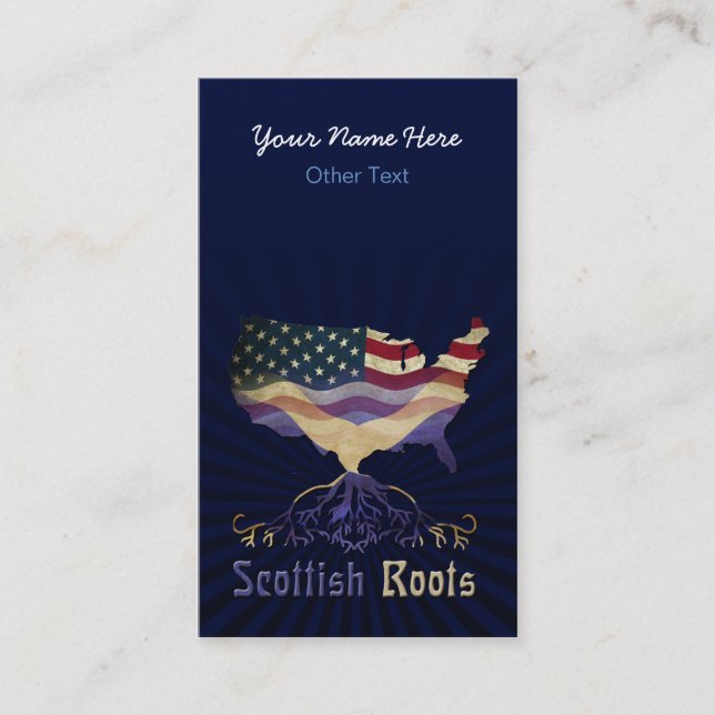 American Scottish Roots Custom Business Cards (Front)
