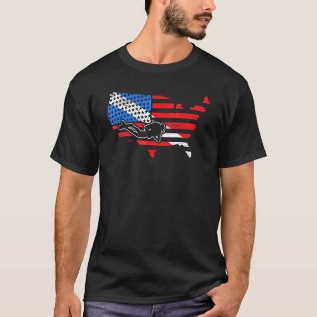 American Scuba Diver Aquaholic Freediving Marine L T-Shirt (Front)