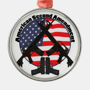 American Second Amendment Metal Ornament