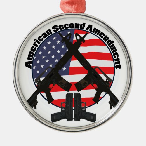 American Second Amendment Metal Ornament