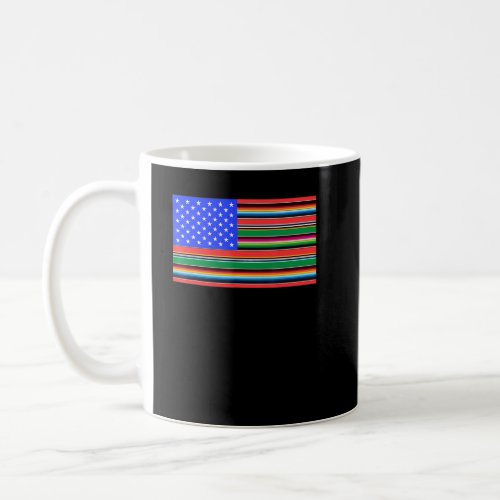 American Serape Blanket Striped Flag For Hispanic  Coffee Mug