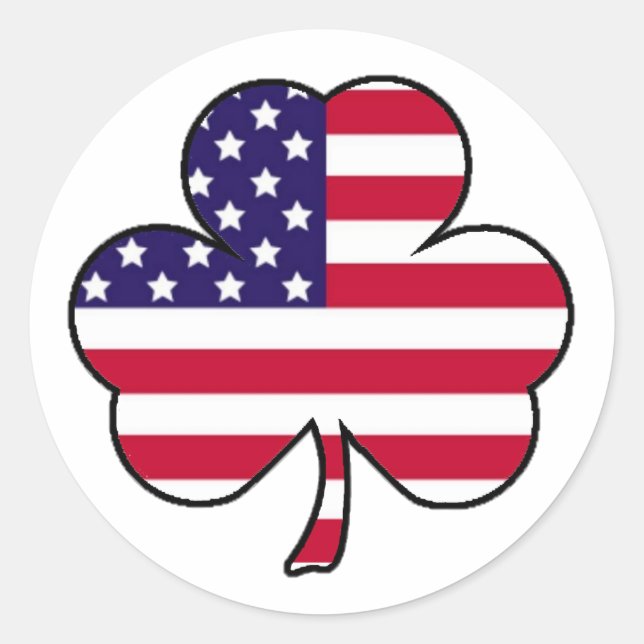 American Shamrock Classic Round Sticker (Front)
