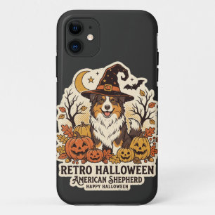 American Shepherd Halloween Retro Dog Lover Throw iPhone 11 Case