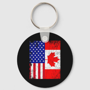 American Shirt Usa Canada Flag 4th Of July  Keychain