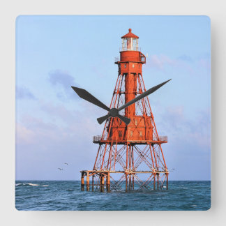 American Shoal Lighthouse, Florida Keys Square Wall Clock