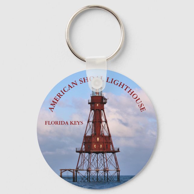 American Shoal Lighthouse, Florida Round Key Ring (Front)