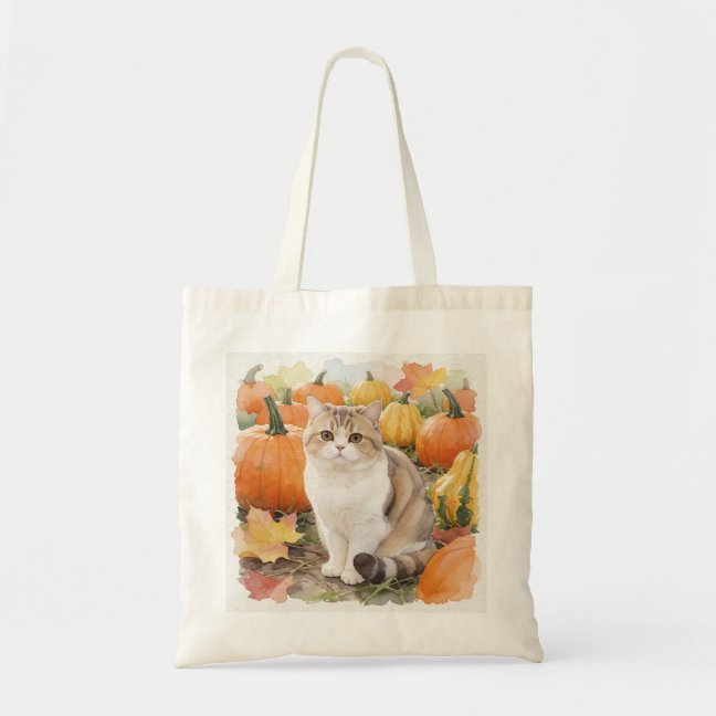 American Shorthair Autumn Pumpkin Patch Tote Bag