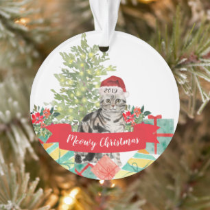 American Shorthair brown Tabby Christmas Ornament