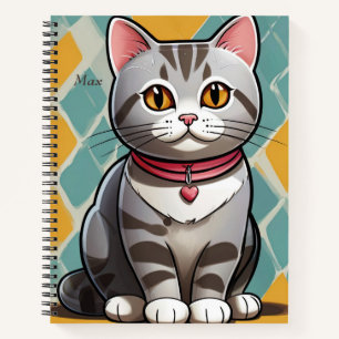 American Shorthair Cat Abstract Art Feline  Notebook