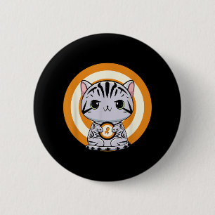 American Shorthair Cat Anime Kitten Leukemia Aware Button