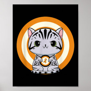 American Shorthair Cat Anime Kitten Leukemia Aware Poster