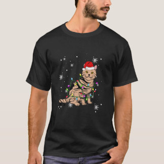 American Shorthair Cat Christmas Lights Christmas T-Shirt