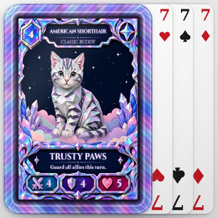 American Shorthair Cat, Rainbow Foil Art Poker Cards