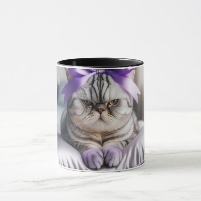American Shorthair Cat with a Bow Mug (Center)