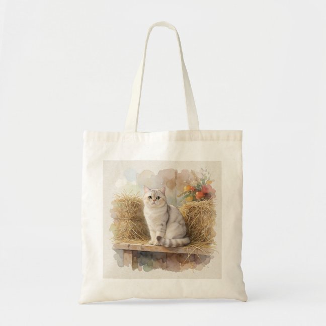 American Shorthair Harvest Barn Shelf Tote Bag