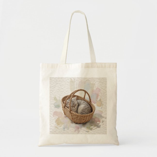 American Shorthair Market Basket Nap Tote Bag