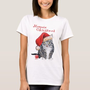 American Shorthair -  Meowie Christmas T-shirt by MaggieRossCats at Zazzle