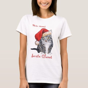 American Shorthair -  Santa Claws T-shirt by MaggieRossCats at Zazzle