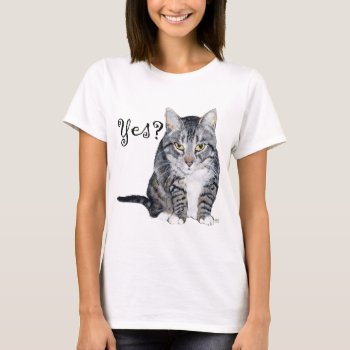American Shorthair - Yes? T-shirt by MaggieRossCats at Zazzle