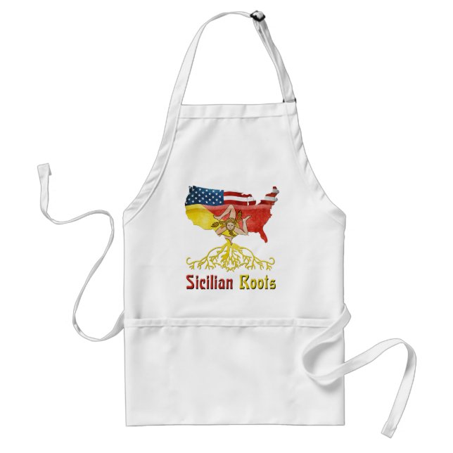 American Sicilian Roots Adult Apron (Front)