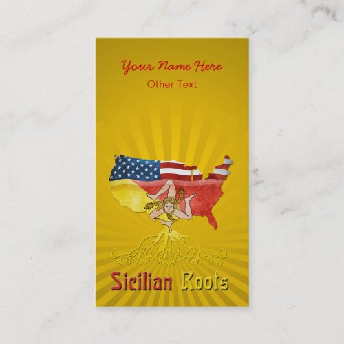 American Sicilian Roots Business Cards
