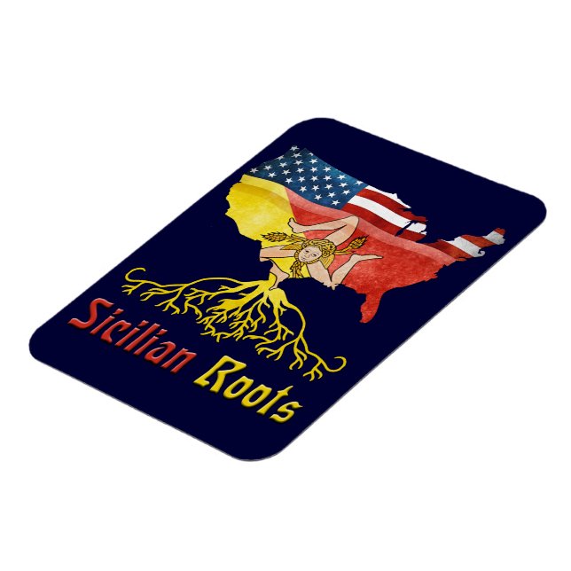 American Sicilian Roots Flexi Magnet (Left Side)