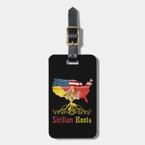 American Sicilian Roots Luggage Tag Template