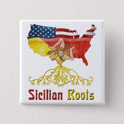 American Sicilian Roots Pin Badge